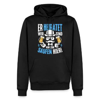 Junggesellenabschied T-Shirt Männer JGA Poltern - Männer Premium Bio Hoodie - Schwarz - Vorne - Nico (187cm)