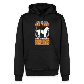 J’ai un chien courant de Hanovre - Sweat à capuche Premium bio Homme - noir - Devant - Nico (187cm)