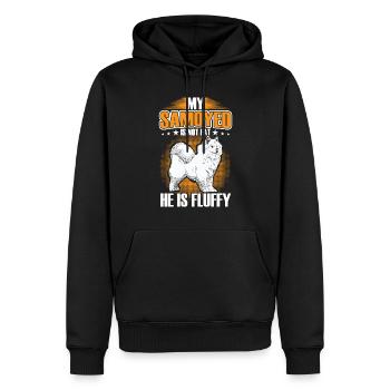 Samojede ist nur fluffig Schlittenhund - Männer Premium Bio Hoodie - Schwarz - Vorne - Nico (187cm)