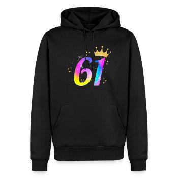 61. Geburtstag Geschenkidee Für 61 Jahre Alt - Männer Premium Bio Hoodie - Schwarz - Vorne - Nico (187cm)
