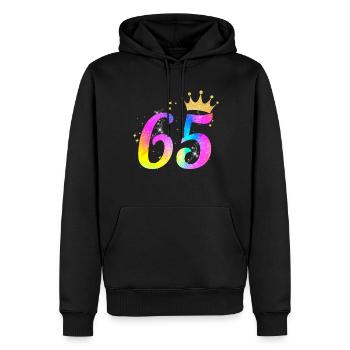 65. Geburtstag Geschenkidee Für 65 Jahre Alt - Männer Premium Bio Hoodie - Schwarz - Vorne - Nico (187cm)