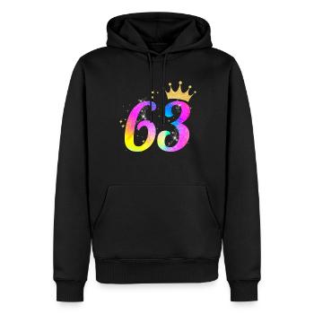 63. Geburtstag Geschenkidee Für 63 Jahre Alt - Männer Premium Bio Hoodie - Schwarz - Vorne - Nico (187cm)