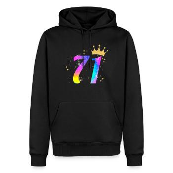 71. Geburtstag Geschenkidee Für 71 Jahre Alt - Männer Premium Bio Hoodie - Schwarz - Vorne - Nico (187cm)