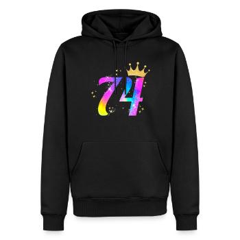74. Geburtstag Geschenkidee Für 74 Jahre Alt - Männer Premium Bio Hoodie - Schwarz - Vorne - Nico (187cm)