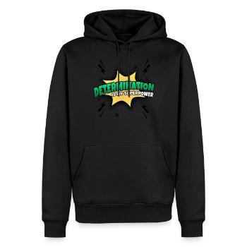 Determination is my superpower trait - Men’s Premium Organic Hoodie - black - Front - Nico (187cm)