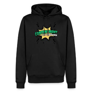 Zufriedenheit Ist Meine Superkraft Eigenschaft - Männer Premium Bio Hoodie - Schwarz - Vorne - Nico (187cm)