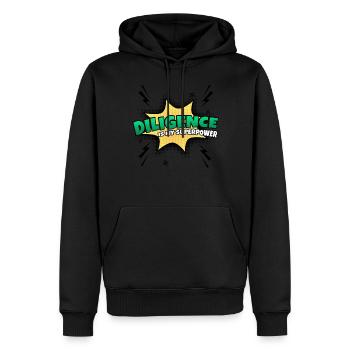 Fleiß Ist Meine Superkraft Eigenschaft - Männer Premium Bio Hoodie - Schwarz - Vorne - Nico (187cm)