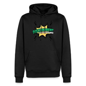 Urteilsvermögen Ist Meine Superkraft Eigenschaft - Männer Premium Bio Hoodie - Schwarz - Vorne - Nico (187cm)