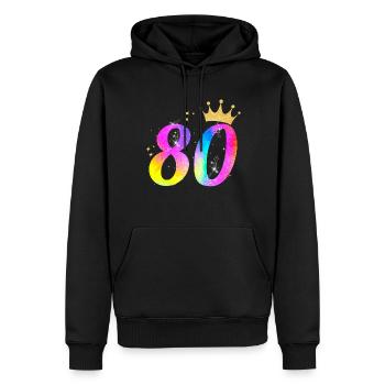 80. Geburtstag Geschenkidee Für 80 Jahre Alt - Männer Premium Bio Hoodie - Schwarz - Vorne - Nico (187cm)