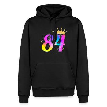 84. Geburtstag Geschenkidee Für 84 Jahre Alt - Männer Premium Bio Hoodie - Schwarz - Vorne - Nico (187cm)
