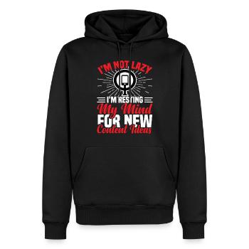 Créateurs de contenu et influenceurs sur les réseaux sociaux - Sweat à capuche Premium bio Homme - noir - Devant - Nico (187cm)
