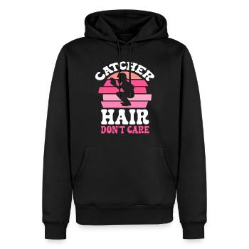 Fänger Softballliebhaber Fledermaus Ball - Männer Premium Bio Hoodie - Schwarz - Vorne - Nico (187cm)