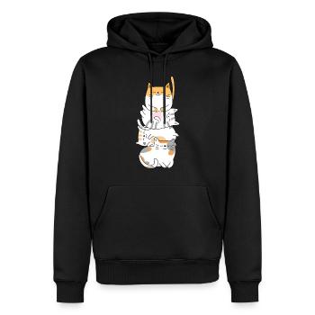 Cat Cute Kitty Stack Cats Anime Kawaii - Men’s Premium Organic Hoodie - black - Front - Nico (187cm)