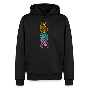 Cat Cute Kitty Stack Cats Anime Kawaii - Men’s Premium Organic Hoodie - black - Front - Nico (187cm)