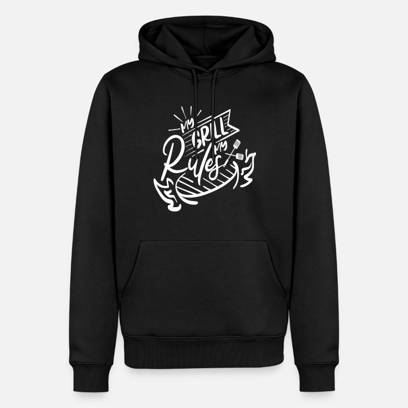 Mon Grill, mes Règles - Sweat à capuche Premium bio Homme - noir