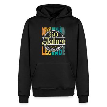 50th Anniversary Company Anniversary Gift - Men’s Premium Organic Hoodie - black - Front - Nico (187cm)