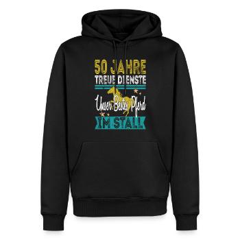 50th Anniversary Company Anniversary Gift - Men’s Premium Organic Hoodie - black - Front - Nico (187cm)