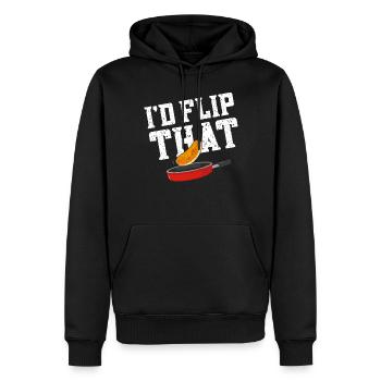 Pancake Lover Kids Pun I'd Flip - Men’s Premium Organic Hoodie - black - Front - Nico (187cm)
