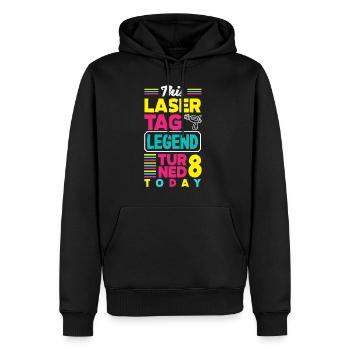 Lasertag-geburtstagsfeier – Lasertag 8 - Männer Premium Bio Hoodie - Schwarz - Vorne - Nico (187cm)