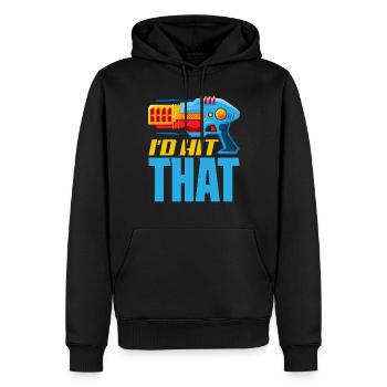Indoor-laser-tag-party-outfit lasertag - Männer Premium Bio Hoodie - Schwarz - Vorne - Nico (187cm)