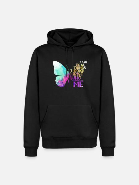 Je peux tout faire par Christ Butterfly - Sweat à capuche Premium bio Homme - noir