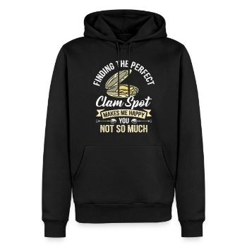 Moules Fruits de mer - Sweat à capuche Premium bio Homme - noir - Devant - Nico (187cm)