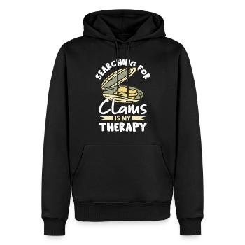 Moules Fruits de mer - Sweat à capuche Premium bio Homme - noir - Devant - Nico (187cm)