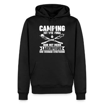 Camper Wohnwagen Wohnmobil Campen Camping - Männer Premium Bio Hoodie - Schwarz - Vorne - Nico (187cm)