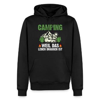 Camping-car Camping-car Camping Camping - Sweat à capuche Premium bio Homme - noir - Devant - Nico (187cm)