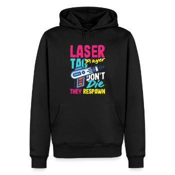 Indoor-laser-tag-party-outfit lasertag - Männer Premium Bio Hoodie - Schwarz - Vorne - Nico (187cm)