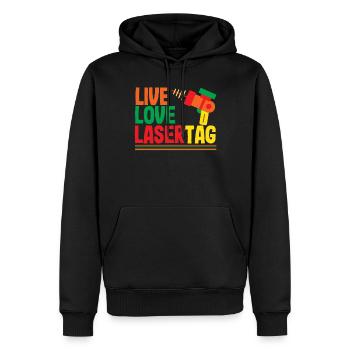 Indoor-laser-tag-party-outfit lasertag - Männer Premium Bio Hoodie - Schwarz - Vorne - Nico (187cm)