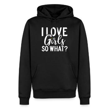 Lesbian Gifts - Männer Premium Bio Hoodie - Schwarz - Vorne - Nico (187cm)