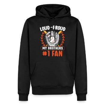 Frère Fan De Baseball Jouant Au Baseball Drôles De Garçons - Sweat à capuche Premium bio Homme - noir - Devant - Nico (187cm)