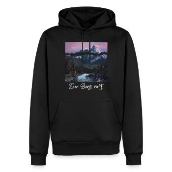 the mountain is calling - Men’s Premium Organic Hoodie - black - Front - Nico (187cm)