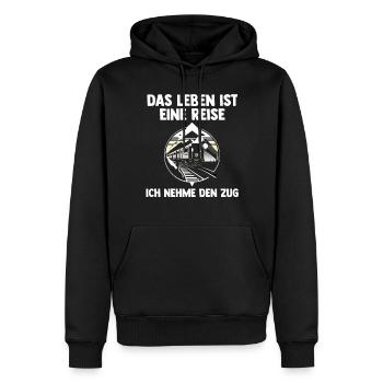 Modelleisenbahn Modellzug Zug Eisenbahner Eisenbah - Männer Premium Bio Hoodie - Schwarz - Vorne - Nico (187cm)