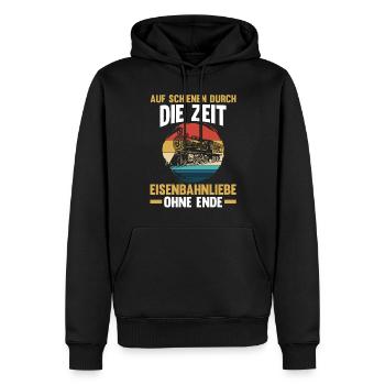 Modelleisenbahn Modellzug Zug Eisenbahner Eisenbah - Männer Premium Bio Hoodie - Schwarz - Vorne - Nico (187cm)
