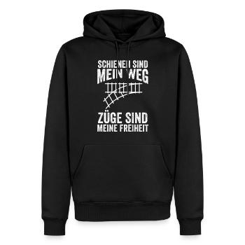 Modelleisenbahn Modellzug Zug Eisenbahner Eisenbah - Männer Premium Bio Hoodie - Schwarz - Vorne - Nico (187cm)