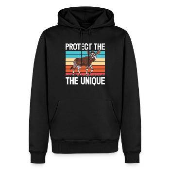 Lustiger Tierpfleger Okapi-liebhaber - Männer Premium Bio Hoodie - Schwarz - Vorne - Nico (187cm)
