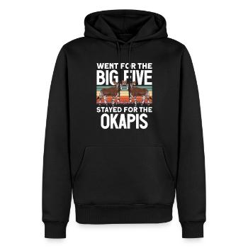 Lustiger Tierpfleger Okapi-liebhaber - Männer Premium Bio Hoodie - Schwarz - Vorne - Nico (187cm)