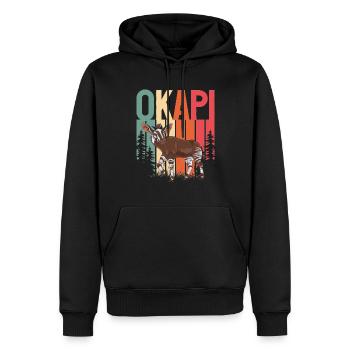 Lustiger Tierpfleger Okapi-liebhaber - Männer Premium Bio Hoodie - Schwarz - Vorne - Nico (187cm)