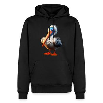 Pelikan Wasservogel Pelican Geschenk Süße Pelikane - Männer Premium Bio Hoodie - Schwarz - Vorne - Nico (187cm)
