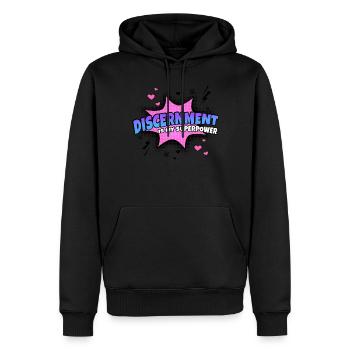 Urteilsvermögen Ist Meine Superkraft Eigenschaft - Männer Premium Bio Hoodie - Schwarz - Vorne - Nico (187cm)