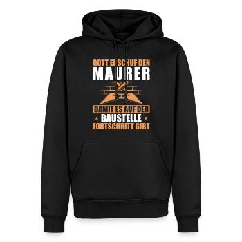 Maurer Ausbildung Idee Maurermeister Geschenk - Männer Premium Bio Hoodie - Schwarz - Vorne - Nico (187cm)