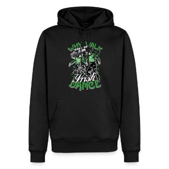 Danse irlandaise Danse irlandaise Feis - Sweat à capuche Premium bio Homme - noir - Devant - Nico (187cm)