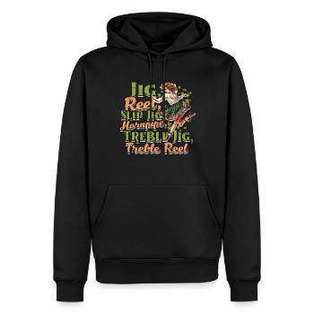Danse irlandaise Danse irlandaise - Sweat à capuche Premium bio Homme - noir - Devant - Nico (187cm)