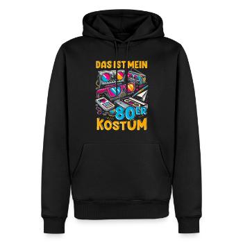 Das ist mein 80er Kostüm - Männer Premium Bio Hoodie - Schwarz - Vorne - Nico (187cm)