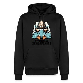 Offizielles Schlafshirt Bigfoot - Männer Premium Bio Hoodie - Schwarz - Vorne - Nico (187cm)