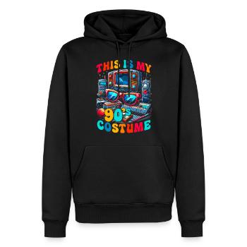 Das ist mein 90er Kostüm - Männer Premium Bio Hoodie - Schwarz - Vorne - Nico (187cm)