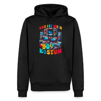 Das ist mein 90er Kostüm - Männer Premium Bio Hoodie - Schwarz - Vorne - Nico (187cm)