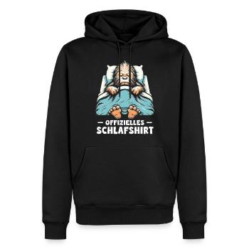 Offizielles Schlafshirt Bigfoot - Männer Premium Bio Hoodie - Schwarz - Vorne - Nico (187cm)